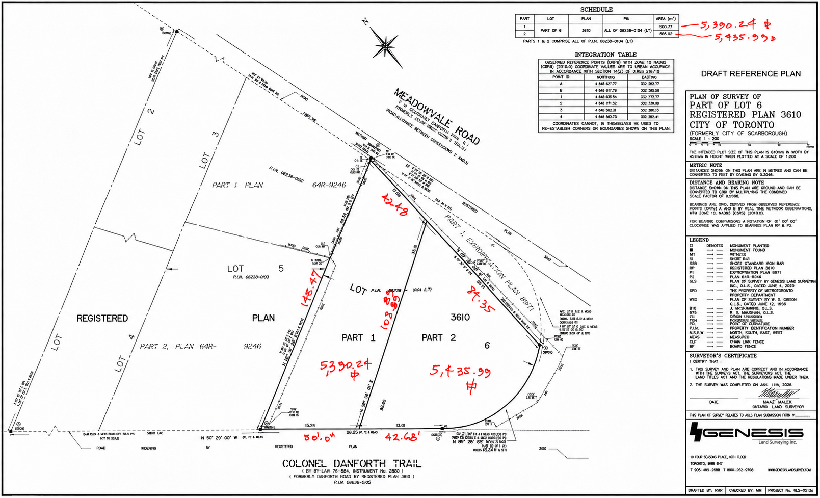 Draft reference plan showing proposed severance